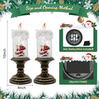 Christmas Snow Globe Candle, Battery Powered with Timer, Christmas Flameless Candles Lantern with Santa Claus for Home Decoration Festival Gift, Snow Globe Candle Light for Christmas Decorations - Image 2