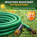 25 ft Kink Free Garden Hose with 10-Pattern Spray Nozzle – Kink Free, UV-Resistant, All-Weather Hose with Brass Fittings, One-Handed Thumb Control & Rubberized Grip - Image 5