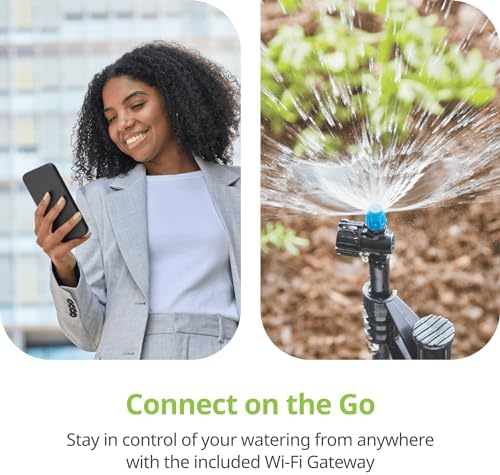 Raindrip R875CT Hose-End Smart Water Sprinkler Timer, Wi-Fi, Wireless Hose Faucet Bibb Timer for Garden, Drip Irrigation System Controller, Free App via 2.4 GHz Gateway Combo,GHT Compatible, Gray - Image 3
