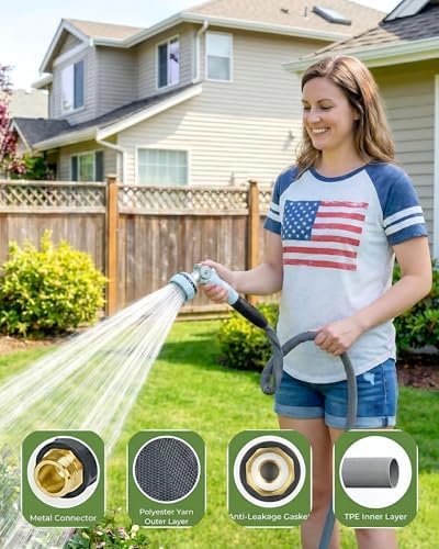 Garden Watering Hose 100 FT, Flexible & Lightweight Water Hose, 5/8 Inch - Image 6