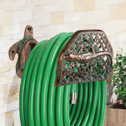 Garden Hose Holder Wall Mount for Outdoor Yard, 100 lbs Load Capacity Heavy-Duty Water Hose Hanger, Holds 150 Feet of Wall-Mounted Metal Gecko Decorative Hose Rack Hook for Outside Patio, Garage - Image 5