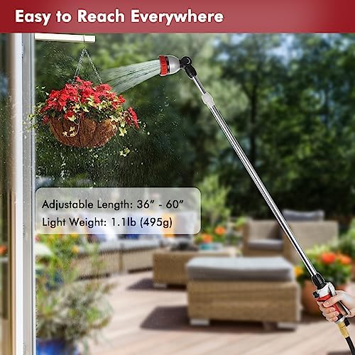 RESTMO Long Telescopic Watering Wand for Garden Hose, 36”-60” Garden Wand - Image 5