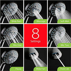 AquaCare 8-mode High Pressure Handheld Shower Head with 2-mode Power Wash - Image 4