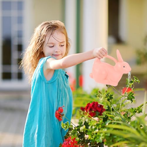 Garneck Rabbit Watering can for Kids 1.2L Plastic Garden Water Sprinkler Cute Bunny Shape Small Indoor Outdoor Plant Pot for Children - Image 7
