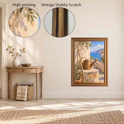 Copper Watering Can by the Sea Gold Framed Poster for Living Room Wall Art - Image 3