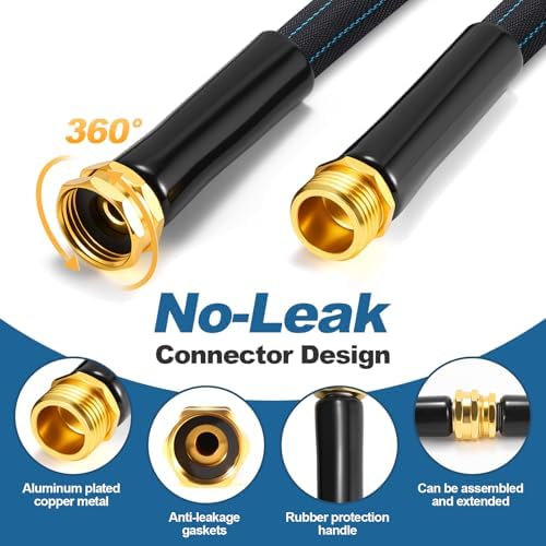 Garden Hose 50ft Lightweight, Non-Expanding, Leak-Proof Metal Connector, No-Knot No-Tangle, Easy to Store and Carry, Wear-Resistant, 3/4GHT Flexible Water Hose, Hose for Yard, Garden, Outdoor - Image 5