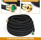 Soaker Hose 150ft for Garden Beds Solid Brass Interface Irrigation Save 70% Water Heavy Duty Rubber 1/2" Diameter Great for gardens/flower beds Accessories Contain Various Connections - Image 2