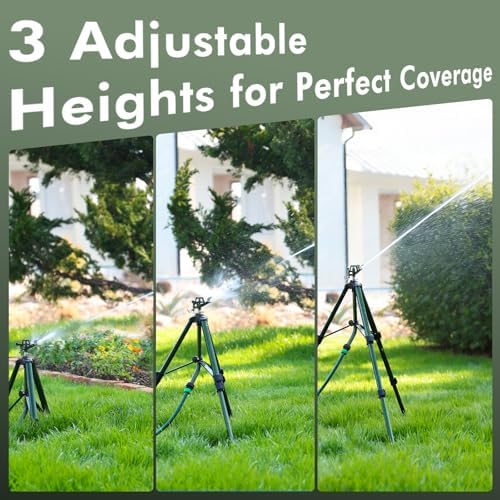 RESTMO Adjustable Full Metal Tripod Sprinklers for Yard Large Area - Image 3