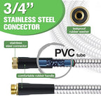 TVKB Metal Garden Hose 75ft Stainless Steel Water Hose Super Tough Flexible Water Pipe with 3/4 inch Brass Fittings and Sprayer Nozzle, Kink & Tangle Free, Rust Proof - Image 3