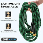 Expandable Garden Hose 50 ft with 10 Function Spray Nozzle, Flexible, Kink Free, Leak-Proof, Ultra Lightweight Retractable Stretch Water Hose 50ft for Yard, Lawn, Car Wash and Outdoor (Black Green) - Image 6