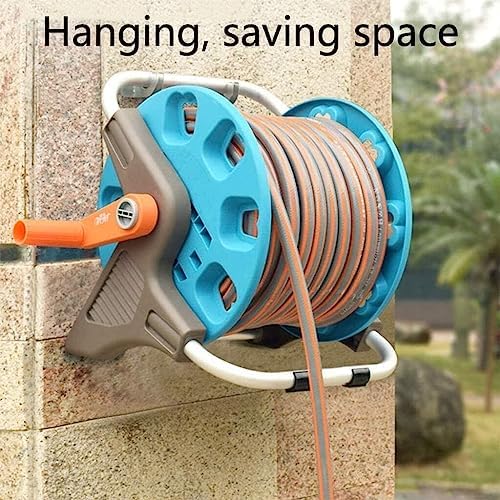 Garden Hose Reel,Wall/Floor Mounted Retractable Hose Reel for Garden, Lawn, Farm, Car Washes Outside Water Pipe Rack Winding Tool Hose Reels (Color : Blue, Size : Large) - Image 6
