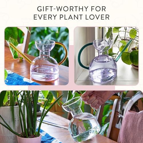 Modern Sprout Glass Watering Can -32oz -Long Spout Modern Decor (Pink/Gold) - Image 7