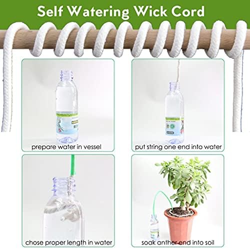 1pcs 4/5/6/8mm Self Watering Cotton Wick Cord Potted Plant Planting Planter Pot Automatic Slow Release, for Garden Drip Irrigation System (Size : 8mmx50m) - Image 5