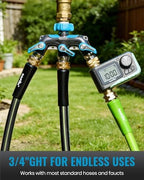 RAINPOINT 3 Way Hose Splitter, 100% Metal Heavy Duty Garden Hose Splitter With 1.9" Extra Long Handle & Individual Shut Off, 3/4 Inch GHT Thread Water Hose Connector For Outdoor Spigot Faucet (Blue) - Image 6