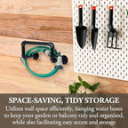MyGift Wall Mounted Black Metal Garden Hose Holder with Pipe Design - Image 4