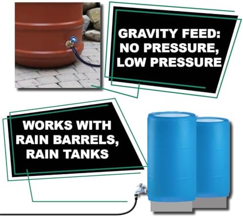 BlueBarrel™ Gravity-Fed Drip Irrigation Kit with Bubbler Emitters: No-Pressure/Low-Pressure Irrigation for Rain Barrels, Rain Tanks, & Cisterns. Made in USA - Image 2