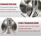 Wall/Floor Mounted Hose Butler Garden Hose Reel, Weather Resistant Stainless Steel Hose Holder with Storage Shelf, Retractable Hose Reel Compressor Hand Crank Swivel Bracket, Water Hose Storage Stan - Image 3