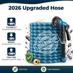 Garden Hose 150 ft, 2026 Upgraded Kink Free Flexible Water Hose 150ft With 10 Pattern Spray Nozzle, Leak-Proof, Portable, Ultra Lightweight & Durable Garden Hose for Yard, Lawn, Outdoor, Blue & White - Image 2