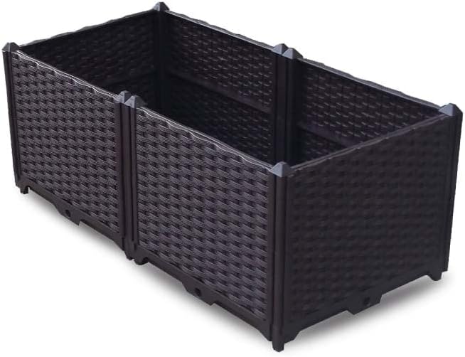 YSUEFIJO Outdoor Raised Garden Bed, Raised Garden Bed Kit Plastic, Planter Box Indoor Rectangular, Planter Raised Beds for Vegetables, for Flowers, Herbs, Fruits by WELCOMETOYSUEFIJO