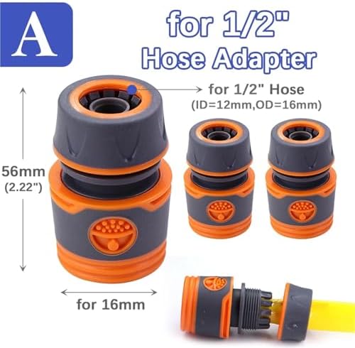 10PCS Garden Hose Adapter with 16mm Quick Stop Water Coupler for Irrigation Tube Connect and Repair Or Extender - Image 2