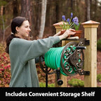 Liberty Garden 708 Steel Decorative Wall Mount Garden Hose Reel, Holds 125-Feet of 5/8-Inch Hose - Bronze - Image 4