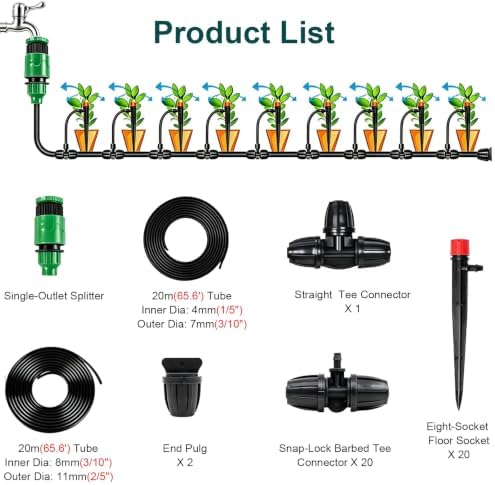 Garden Watering Hose Spray Misting and Drip Irrigation System Kit - Image 7