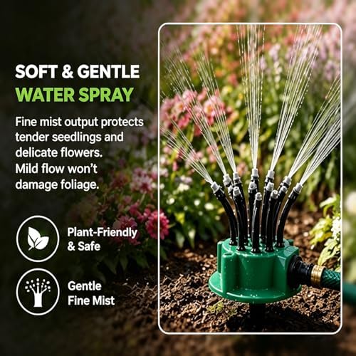 360° Coverage Precision Garden Irrigation Sprinkler, Automatic Rotating Lawn Sprinkler for Yard Large Area, with Heavy Duty Spike Base for Grass (3) - Image 4