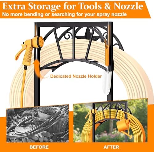 Detachable Heavy Duty Garden Hose Stand, Outdoor Water Hose Storage Rack - Image 2