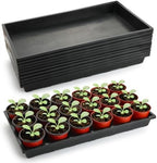 RooTrimmer 1020 Flat Seed Starter Trays 10 Pack, Plastic Nursery Pots Trays & Seeds Potting Plants Tray, Durable Carrying Seedling Starting Tray for Planting (Black) by RooTrimmer