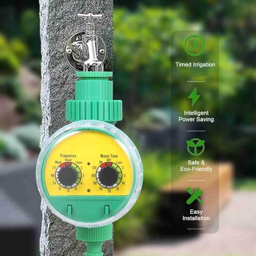 Garden Watering Kit Garden Irrigation Kit Plant Watering 40m DIY Drip Irrigation System with Water Control Nozzles Drippers Faucet Connectors for Lawn Patio Greenhouse (30m Tube & Timer) - Image 4