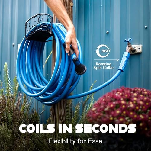 INVICTUS Garden Hose 50Ft x 5/8 in. Sprayer Nozzle Included, 2-Layer Heavy Duty Water Hose 50 Ft, Flexible, Lightweight, NON Expandable, Kink Resistant, Easy Connect Fittings - Image 5