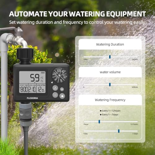 Digital Programmable Water Timer, Garden Hose Sprinkler Timer for Irrigation and Watering Systems, 1 Outlet - Image 3