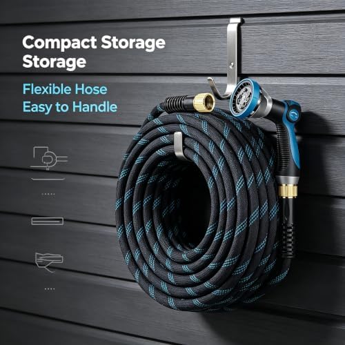 Non Expanding Garden Hose 100 Ft Kink Free Flexible Water Hose with - Image 2