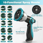 100FT Garden Hose, Kink-Free Non-Expandable Flexible Water Hose with 10-Pattern Spray Nozzle, Lightweight Leakproof Flat Hose with 3/4” Solid Brass Connector for Yard, Lawn & Outdoor Use - Image 5
