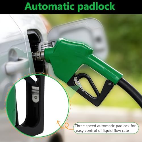 3/4" NPT Fuel Nozzle & Hose Swivel, Auto Shut Off Diesel Fuel Transfer Nozzle, 3-speed Latch Max Flow 16 GPM, Automatic Fuel Nozzle Used for Gasoline, Diesel, Biodiesel, Kerosene - Image 4