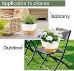 12 Inch Self Watering Pot with Visual Water Window, Drainage Holes & Watering Lip, Set of 3 Large Plastic Planters for Indoor Outdoor Plants, Modern Decorative Flower Pot (White) - Image 6