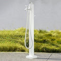 Stainless Steel Outdoor Water Column with Faucet & Spray Gun - 37.4in Tap Post Stand & Hose Holder for Garden Irrigation & Watering (White) by Unknown