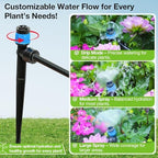 MIXC 80Pcs Drip Irrigation Emitters, Quick Push-to-Fit Connect Drip Vortex - Image 3