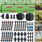 Drip Irrigation System Kit, 230FT Quick-Connect Garden Watering System with 1/2" & 1/4" Tubing Hose, Auto Water Saving Irrigation for Raised Bed, Lawn, Greenhouse, Patio by Socpuro
