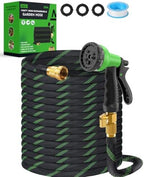 100ft Garden Hose，Non-Expandable Water Hose with 8 Function Spray Nozzle, Burst-Resistant，Kink-Free，Lightweight，Durable & Flexible 3/4" Garden Hose for Gardening, Yard，Lawn, Car Washing by BIGITTA