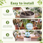 8 Pcs 17 oz Plant Watering Globes with Terracotta Self Watering Planter Insert Plastic Clear Self Water Bulbs for Indoor Outdoor Automatic Drip Irrigation Water Devices (Blue) - Image 3