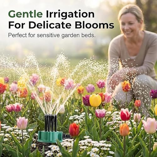 360° Coverage Precision Garden Irrigation Sprinkler, Multi-Directional Rotating Lawn Sprinkler with Flexible Spray Nozzles, Large Area Above Ground Watering System for Yard, Roof Cooling (3pcs) - Image 2