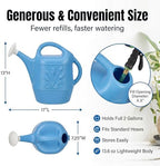 PMU 2 Gallon Watering Can - Garden Watering Can for Indoor & Outdoor Plants - Plastic Water Can with Detachable Sprinkler Head - Large Water Pot, Made in USA - Blue Pkg/3 - Image 3