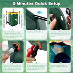 100 Gallon Collapsible Rain Barrel - Portable Water Storage Tank for Garden Irrigation, Rainwater Collection System with 1000D Oxford Cloth, Spigot, Overflow Kit, Mesh Top, Sunflower Style, Green - Image 5