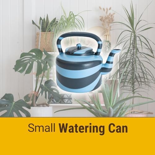 African Delights Watering Can - 1 Gallon Plastic Colorful Watering Jug - Watering Can - Made in Africa - Lota for Bathroom Blue/Black - Image 2