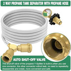 12FT Propane Hose with Propane Splitter 2 Way POL Tank Connector, Propane Y Splitter Adapter with Shut Off Valve, 2-Way LP Gas Adapter Tee Connector for 100lb Propane Tank,Heater,Camping Stove,Burner - Image 3