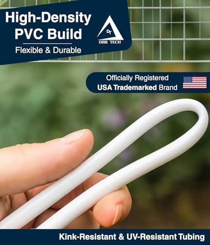 DBR Tech® 1/4 Drip Irrigation Tubing, 200 Feet, Flexible PVC Plastic Drip Irrigation Hose for Gardening, Misting, Hydroponics and DIY Landscape Garden Projects, Blank Distribution (200ft, White) - Image 4