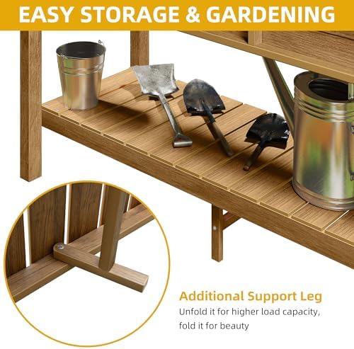 DWVO 48x18x30in Raised Garden Bed HDPE, Poly Wood Planter Box Stand,Weather-Resistant Planter Box with Legs, Elevated Garden Bed for Backyard, Patio, Balcony,Brown - Image 5