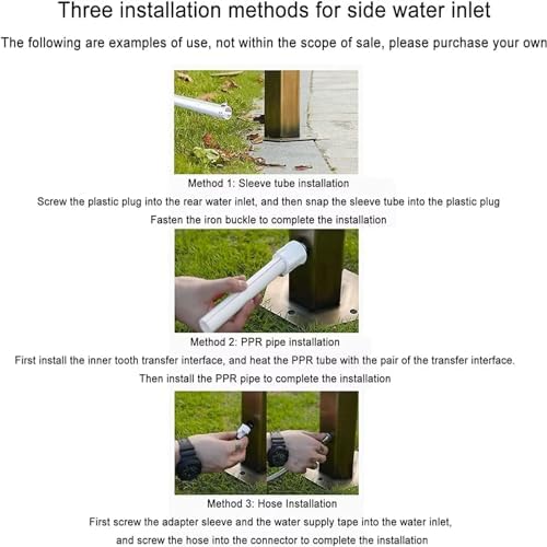 Floor Mounted Faucet Outdoor Water Pipe Vertical Fountain Irrigation Column,Hexagon Vertical Garden Water Column - Stainless Steel Faucet, Free Standing, Insulated, Antifreeze Design for HOM - Image 6
