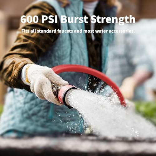 Garden Hose 200ft x 5/8” Hot/Cold Water Hose, -50°F to 190°F, Red - Image 7